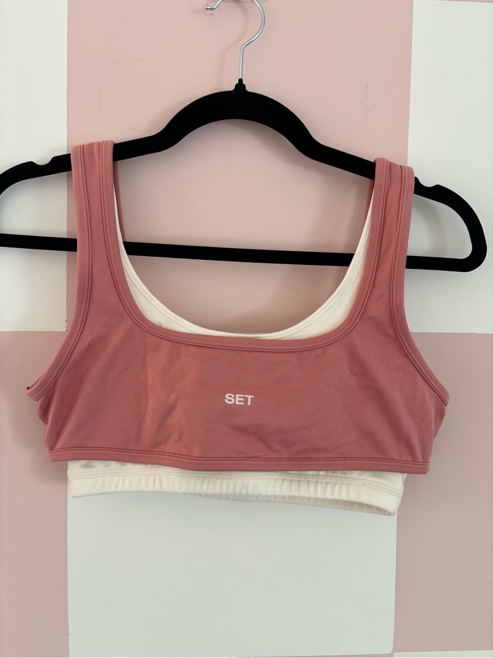 SET Active Dusty Rose Scoop Bralette with Cream Lining